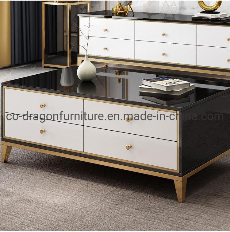 Modern Wooden Black Coffee Table with Drawer for Home Furniture