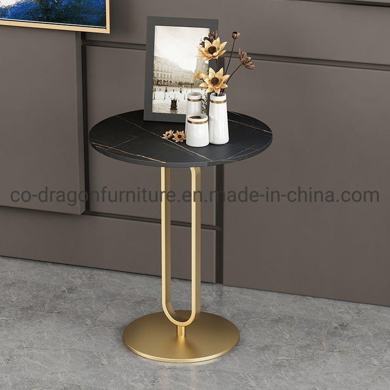 Hot Sale Home Furniture Steel Side Table with Marble Top