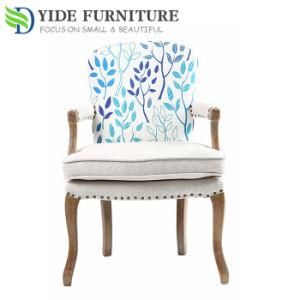 Single Solid Wood Dining Sofa Chair Make up Chair with Oval Back