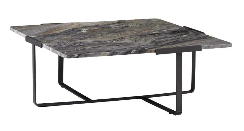 CT45A Natural Marble Top Coffee Table, Natural Marble Top Metal Base Coffee Table in Home and Commercial Custom