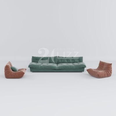 European Luxury Design Sectional Sofa Set Furniture Leisure Fabric 3 Seater Couch Sofa with Armless Single Chair