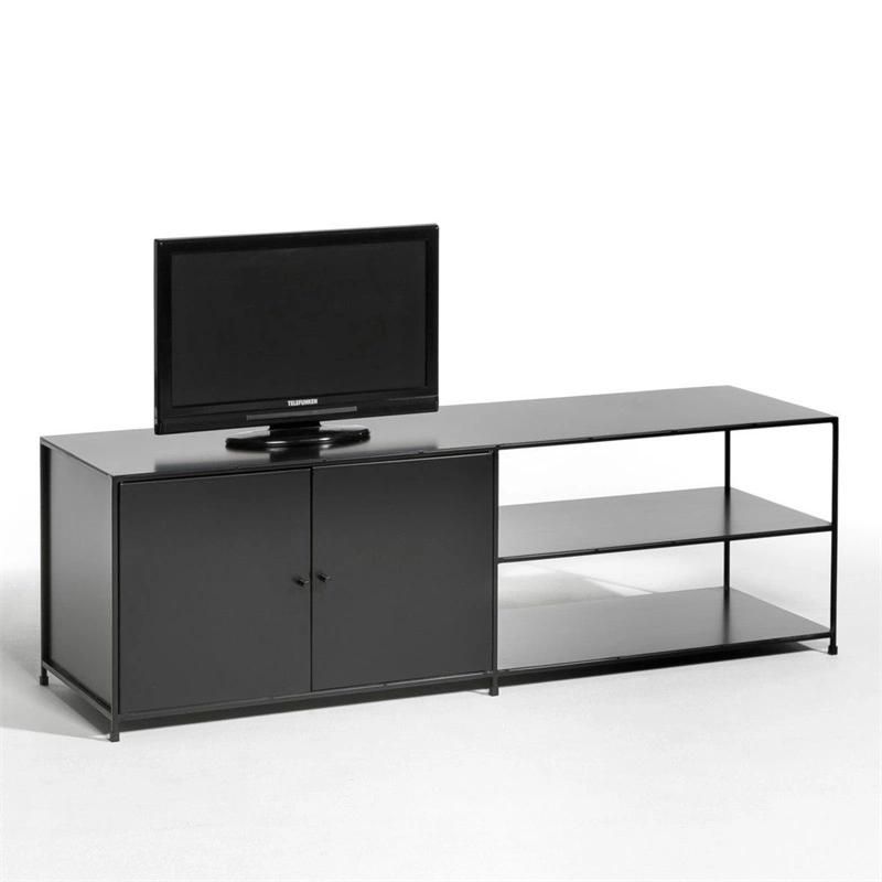 2021 Chinese Modern 3 Layers Black Modern Wood TV Stand