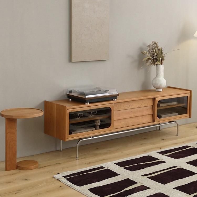 Industrial Style Double Color Matching Steel-Wood TV Stand Cabinet with Drawers Chinese Furniture Wooden Home Hotel Bedroom Dining Living Room Sofa Modern Villa