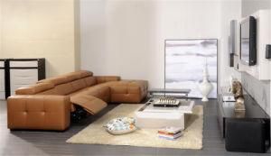 Golden Color Corner Leather Furniture for Living Room