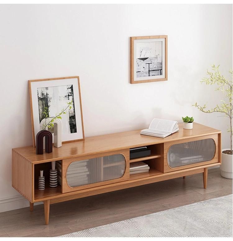 Wholesale Chinese Home Furnture Wooden TV Stand, Latest Design Tempered Glass Door TV Stand in Living Room Hotel Villa Apartment Furniture Customized TV Stands