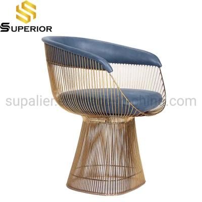 Luxury Hotel Furniture Gold Frame Velvet Single Sofa Chair
