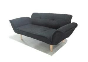 Modern Fabric Folding Sofa Bed with Wooden Leg (WD-702)