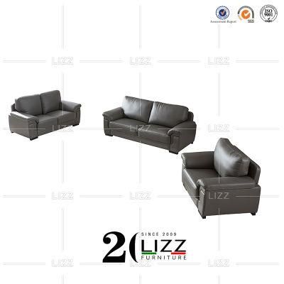 Chinese Lizz Top Grain Genuine Leather Sofa Furniture Set 1+2+3