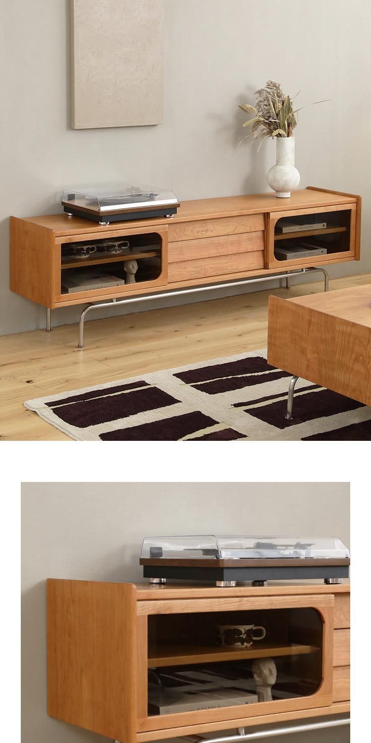 Industrial Style Double Color Matching Steel-Wood TV Stand Cabinet with Drawers Chinese Furniture Wooden Home Hotel Bedroom Dining Living Room Sofa Modern Villa