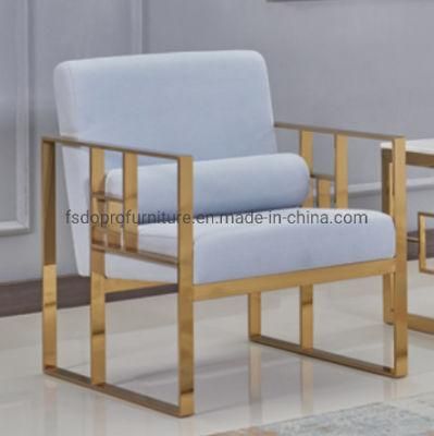 Contemporary Stainless Steel Armrest Fabric Sofa