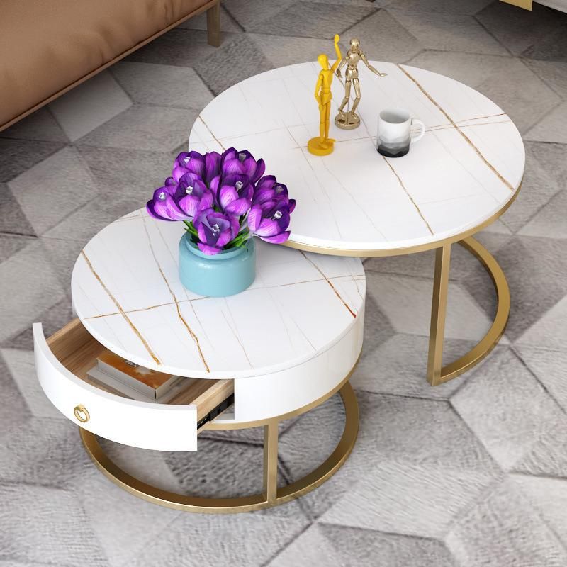 Tea Table Base Nordic Round Metal Gold Luxury Hotel Center Living Room Furniture
