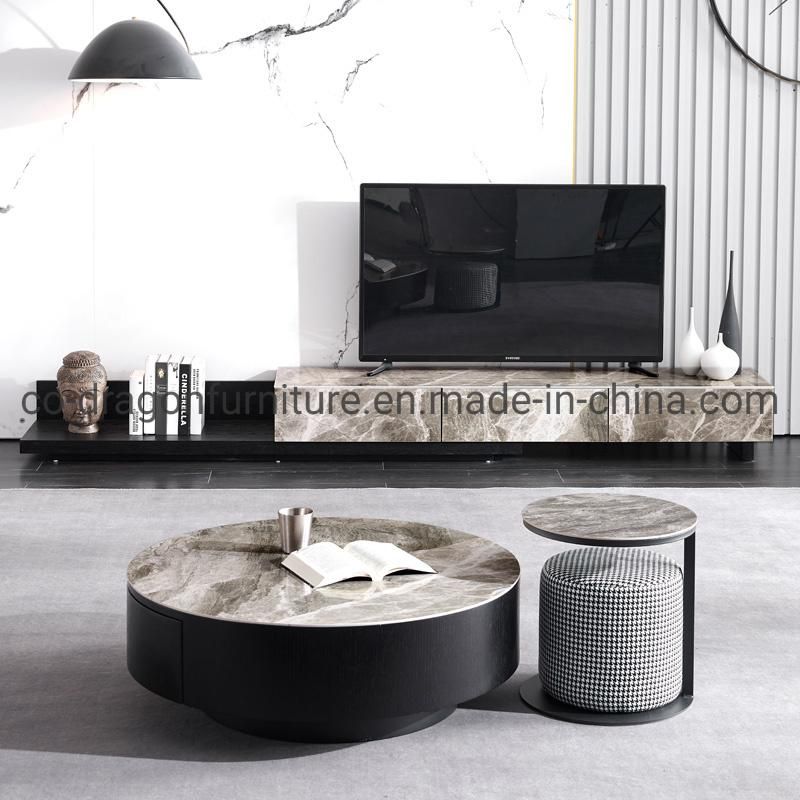 Modern Living Room Furniture Coffee Table Group with Marble Top