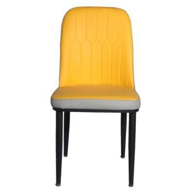 Wholesale Modern Home Dinner Furmiture Metal Legs PU Leather Dining Chairs