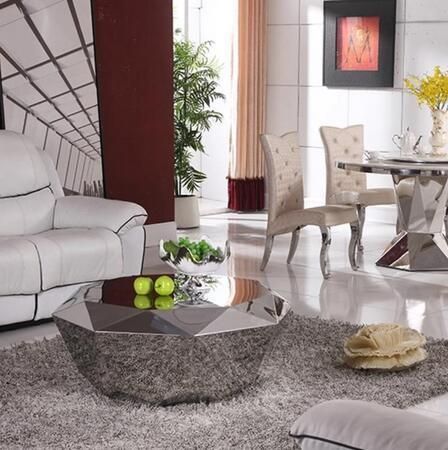 Luxury Furniture Stainless Steel Diamond Shape Center Coffee Table