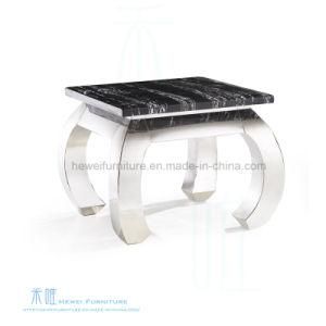 Modern Marble Top Stainless Steel Square Coffee Table (HW-762T)