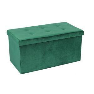 Knobby Modern Luxury Home Furniture Folding Storage Bench Velvet Stool Shoe Ottoman Bench
