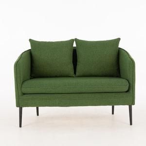Hot Selling Green Velvet with Metal Legs Living Room Sofa Lounge Furinture Two Seater Couch