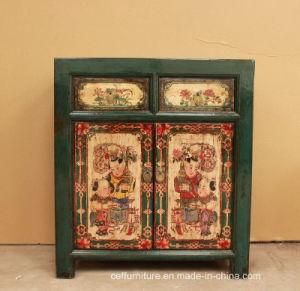 Hand Painted Chinoiserie Antique Full Wood Furniture Cabinet