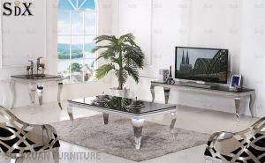 Popular Design High Quality Tea Table with Silver Stainless Steel Coffee Table