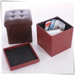 Faux Leather Folding Storage Ottoman Bench Foot Rest Stool Seat Storage Box