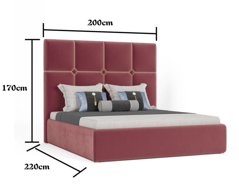 Chinese Simple Design Modern Luxury Premium Grey Room Queen King Size Bedroom Bed Furniture
