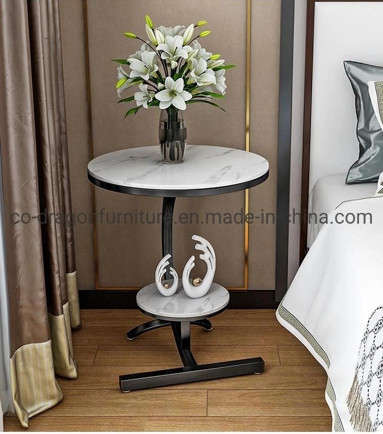 2021 Fashion New Design Steel Side Table with Marble Top