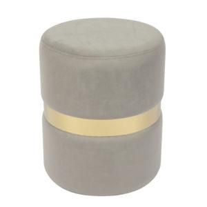 Knobby Modern Velvet Footstool Round Ottoman Pouf with Living Room