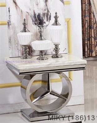 Stainless Steel Marble Top Antique Home Furniture End Table
