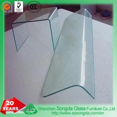 Clear Bent Glass for Coffee Table Top with White Silkscreen/Printing