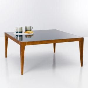 Wooden Furniture Sell Well Solid Wood and Glass Tempered Coffee Table