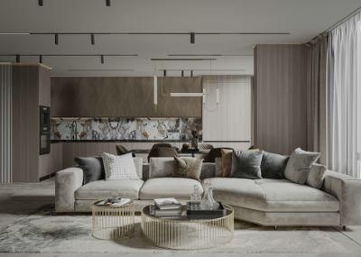 Living Room Industrial Design Rustic Brown Side Cabinetas 3-Tier Slim End Stand with Engineered Wood Mesh Shelves