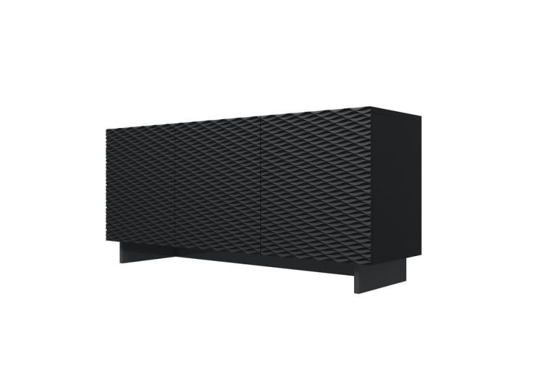 Modern Living Room Furniture Corrugated Board Wooden Black Coffee Table Side Table Cabinet