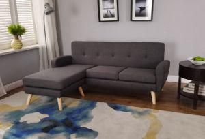 Fabric Corner Sofa with Solid Wood Feet/Ecksofa