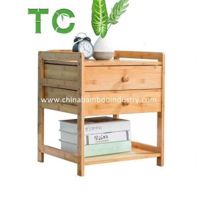 Bamboo Bedside Table Storage Cabinet Living Room End Table Storage Cabinet Bamboo Nightstand