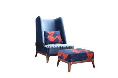 High Quality High Back Chair Arm Chair with Wooden Base