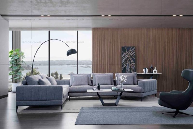 China Manufacturer Latest Newly Modern Furniture Genuine Fabric Sofa Home Furniture GS9007