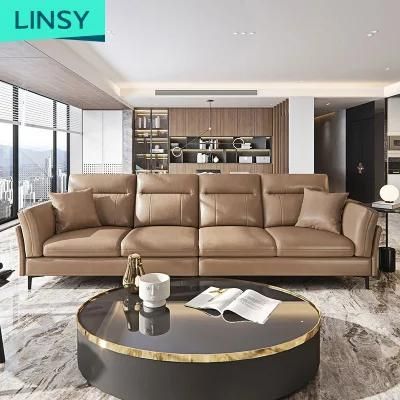 Good Service European 3 Modern Luxury Fabric Furniture Genuine Leather Sofa Rap1K