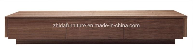 Hotel Room Modern Living Room Furniture Melamine Walnut Wooden TV Stand Cabinet with Drawer