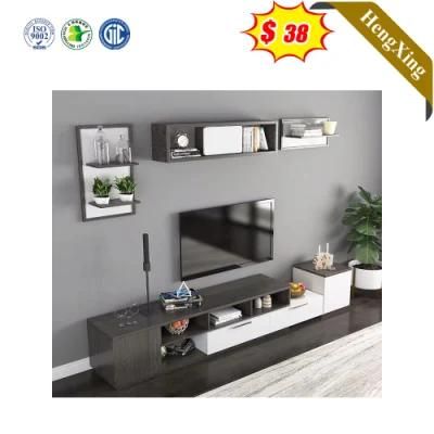 Chinese Factory Classic Wholesale Light Grey Mixed White Color Living Room Furniture Storage TV Stand