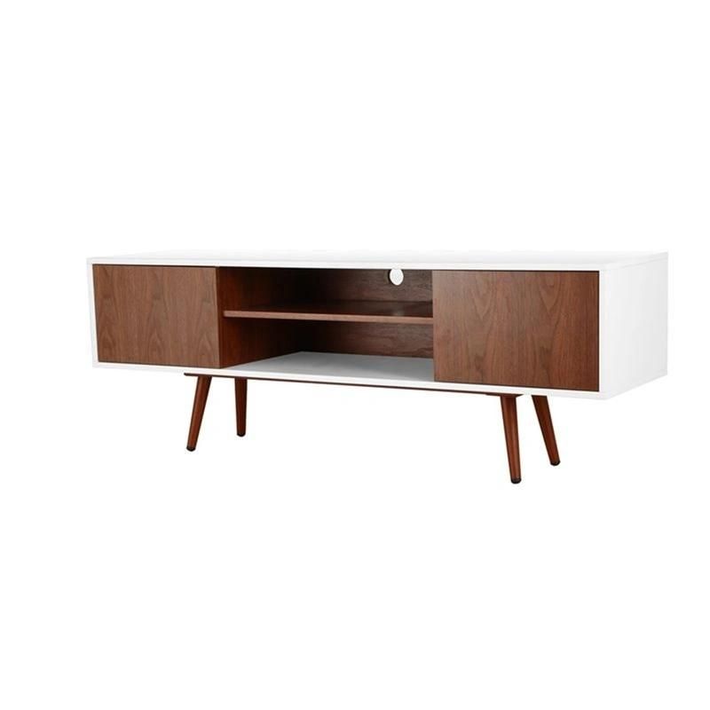 High Class Modern White Brown Living Room Furniture Wooden TV Cabinet