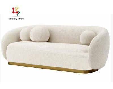 Living Room Metal Base Upholstered Velvet Frame Couch Sofa