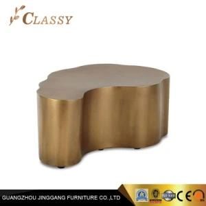 Golden Metal Irregular Shape Coffee Table Luxury Office Furniture