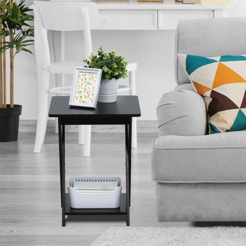 Modern Simplistic Espresso X-Design End Table Suitable for Any Room