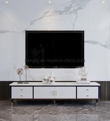 Modern Manufacturer Living Room Metal Frame Wall Corner TV Cabinet Stand