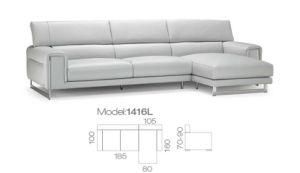 Modern White Leather Sectional Corner Sofa Living Room Couch