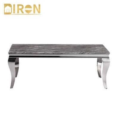Modern Marble 5 Satr Hotel Lobby Furniture Coffee Table with Stainless Steel