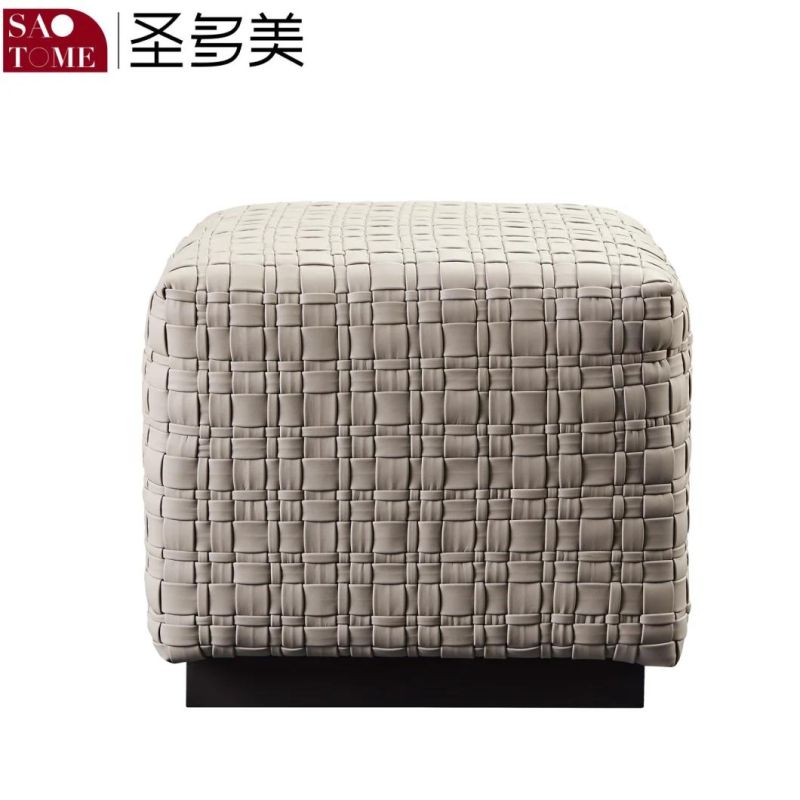 Modern Hotel Living Room Furniture White Cloth Square Pedal