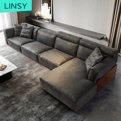 Linsy Living Furniture Room Sectional Modern Luxury Fabric Sofa Sets S041