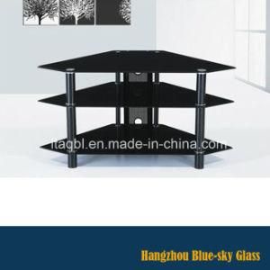 China Supplier Fashion TV Stand Glass with Black Painted