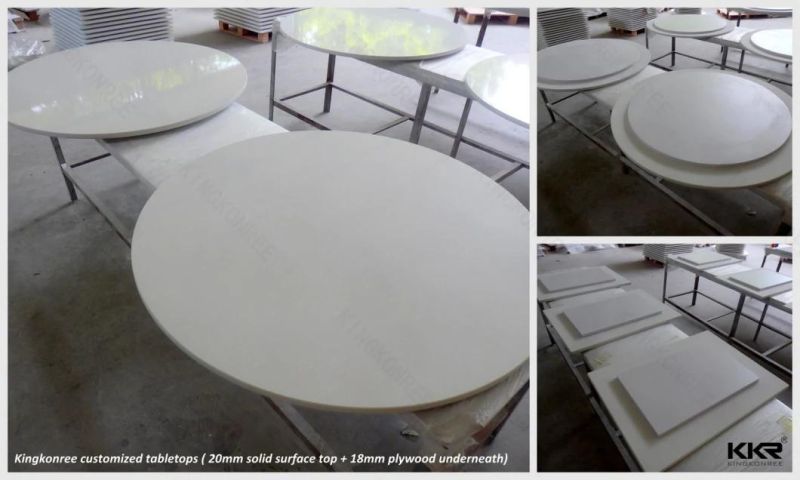 Luxury Long Six Persons Artificial Stone Restaurant Table